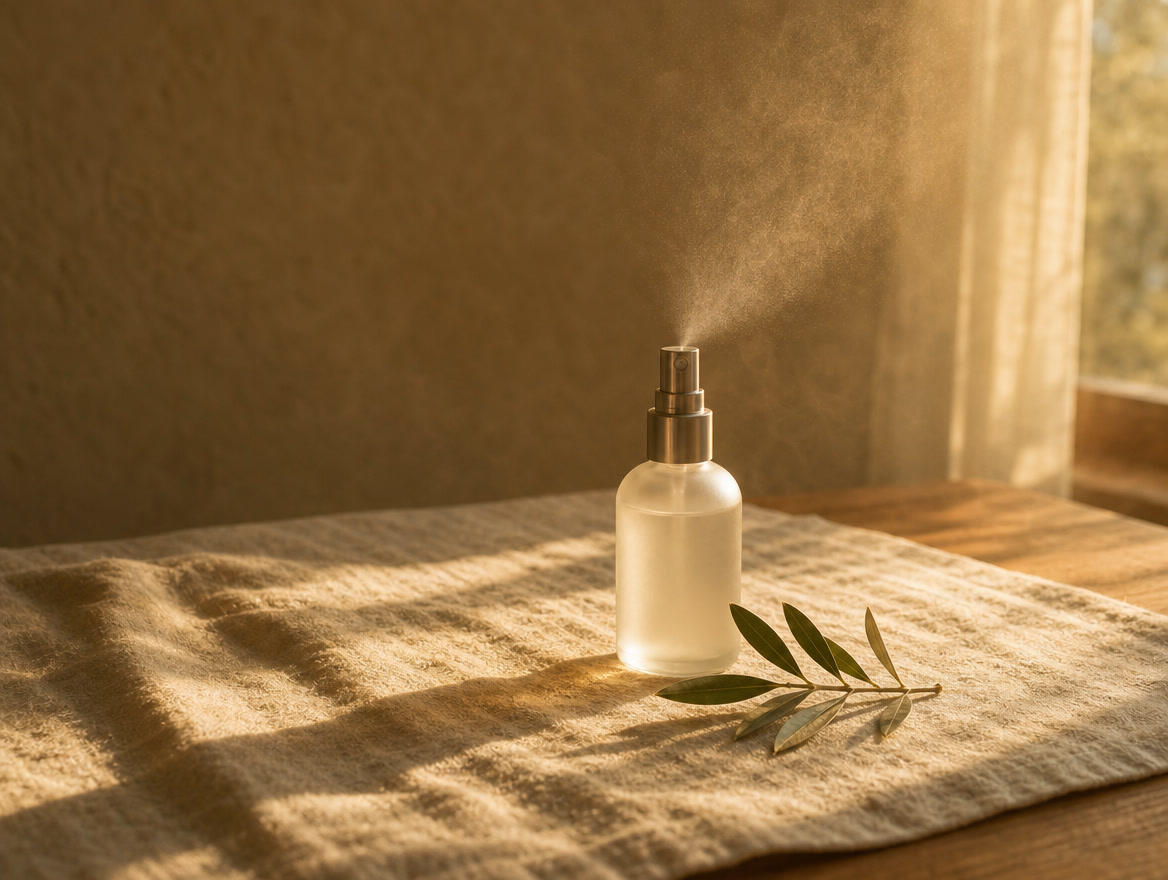 Home spray em frasco de vidro fosco